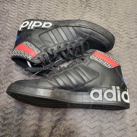 Adidas Shoes Mens Size 11.5 Black Originals Mid Top Sneakers Padded FV5464